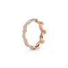 18K Rose gold Wedding Ring High quality Box Fashion Flower Crown rings Women Mens Wedding cz diamond Gift Ring