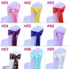 Elastic Organza Chair Covers Sashes Band Wedding Bow Tie Backs Bowknot Spandex Chairs Sash Buckles Cover Back Hoste 16 Color for Choose c176