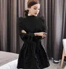 Designer Women Ruched Elegant Blouse 2020 Autumn Fashion Lady Stand Collar Long Sleeve Chiffon Office Shirts Plus Size2650
