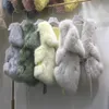 Nuovo design da donna di lusso in finta pelliccia di volpe rattoppata in pelle PU con fasce gilet corto ciat senza maniche vita sottile casacos260V