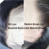 Hint Saç Derin Dalga Kıvırcık HD Şeffaf Dantel Frontal 13 * 4 Doğal Siyah Remy Brezilyalı Saç Su Dalga Siyah Renkler Knot Bebek Saçlar