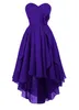 Sweetheart High Low Asymmetrical Bridesmaid Dress Chiffon Ruffles Party Prom Homecoming Dresses Laceup Back3542548