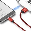Cable trenzado tipo C USB Cable USB 1M 2M 3M Cables de carga de sincronización de datos para teléfonos universales Samsung LG Huawei con enchufe de carcasa de metal