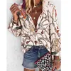 Frauen Revers Hals Herbst Winter Gedruckt Bluse Luxus Floral Blusen Neue Herbst Mode Designer Shirts Tops Langarm Hemd 2023 neue