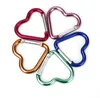 Heart Shaped Carabiner hook Aluminum Alloy Outdoor snap clip Hook Buckle for travelling camping hiking outdoor Colorful Key rings