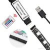 Strips DHL 5050 RGB LED Strip Waterproof DC 5V USB LED Light Strips Flexible Tape 50CM 5M add Remote For TV Background