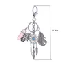 Dream Catcher Feather Keychain Hamsa Hand Fatima Hexagonal Prism Chakra Natursten Kristall Hängsmycke Nyckelring Retro Key Kedjor Ringar Smycken