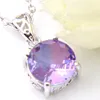 12st LuckyShine Wedding Jewelry Gift Round Cut Bi Color Tourmaline Gems 925 Sterling Silver Necklace Pendant Gift Jewelry With FR9891637