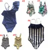 Barn baddräkt tjejer designer baddräkt baby sommar romer bikini barn randig utskrift baddräkter maillot de bain costumi simma kläder b4403