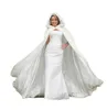 Elegante witte ivoor faux bont winter kerstkaap bruiloft mantels jas bruids wraps cape jas al85