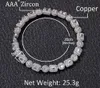 Bracelet en diamants mélangés pour hommes, carré et rond, Bling Tenns, or argent, 8 pouces, 8mm, simulation de diamants, bracelets Braceles272S