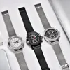 Benyar Watch Men Quartz Chronograph Watches Casual Clock Mesh Steel Watch Watches Стальная полоса