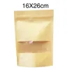 Emballage cadeau auto-scellé gommage paquet sac 50 pièces avec fenêtre papier Kraft écrou joint poche bonbons robuste1
