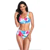 Tie Dye Bikini Badmode Dames Regenboog Badpak Hoge Taille Tweedelige Badpakken Gevulde Bikini Set Biquini