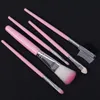 O.TWO.O 5PCS / LOT Set di pennelli per trucco Capelli sintetici morbidi Ombretto Fondotinta in polvere Pennelli per trucco per labbra Kit di strumenti di bellezza cosmetica