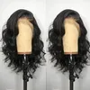 16 inch przezroczyste brazylijskie luźne koronki fali przednie ludzkie włosy peruki dla czarnych kobiet preusted z naturalną linią włosów włosy 150% gęstości