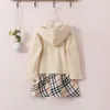 Autumn Baby Girl Plaid Bluza sukienki 2 kolory Śliczna dziewczyna maluchowa sukienka z długim rękawem Baby Princess Dress Kids Ubrania EJY8044937623