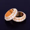 New 5 Row Men Rotatable Ring Copper Gold Silver Color Cubic Zircon Fashion Hip Hop Jewelry18226142587