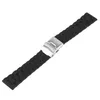 Watch Accessory Black 20mm / 22mm zegarki silikonowe Band Guma Nadgarstek Bransoletka Wymiana Wodoodporna Diver Pasek Wiosna