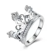 Plated Sterling Silver Gemstone Crown Ring DJSR34 US Rozmiar 8; Klasyczny design 925 Srebrny talerz z bocznymi kamieniami biżuterią