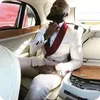 2020 Mannen Pakken Aangepaste Witte Sjaal Revers Blazer Slim Fit Formele Bruiloft Pakken Bruidegom Bruidegom Slijtage Prom Dress Tuxedos Beste man Jas + Broek