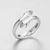 hot new 925 sterling silver European and American jewelry love hug ring retro fashion tide flow open ring
