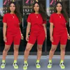 Women solid color Sweat suit sporrts Outfits shorts 2 piece set short sleeve t shirt+mini pants designer summer clothes jogger suit 2770