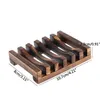 Natural Wooden Bamboo Soap Dish Tray Holder Storage Soap Rack Plate Box Container for Bath Shower Plate Bathroom JXW531