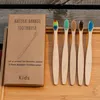 Bambu Diş Fırçası Seti Çocuk Doğal Kömür Naylon Yumuşak 5 adet Paketi Çocuk Otel Tek Kullanımlık Gingiva Koruma Çevre Dostu