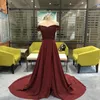 Avondjurken A-lijn chiffon schouderafhangend vloerlengte hoge kant split kant elegante lange galajurk formele kleding