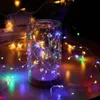 LED-snaren 2M Koper Zilver Draadverlichting Batterij Fairy Light Firefly Lights voor Kerstmis Halloween Home Party Bruiloft Decoratie EUB