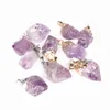 Oryginalny Ametyst Stone Wisiorek Naszyjnik Naturalny Healing Chakra Crystal Unisex Naszyjnik Wisiorek Hurtownie