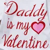 Valentines Day Outfits Daddy is My Valentine Printed Baby Rompers Hat Pants 3PCS Sets Red Heart Girls Clothing Sets Kids Clothing DHW2177