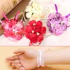 50 pçs/set casamento pulso flor nupcial baile mão simulação flores pulseira dama de honra irmãs pulso corsage flor decorativa bh2466 tqq