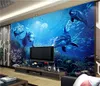 Foto wallpaper 3d bellissimo delfino subacqueo mondo 3d seascape soggiorno camera da letto sfondo decorazione della decorazione della parete