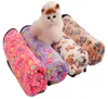 犬の毛布の犬のベッドマットソフトコーラルフリース足の足プリント暖かい寝台のベッドカバーマットのための小さい中犬の猫の供給