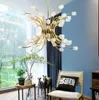 Modern Crystal Pendant Light Flower LED Glass Ball Molecular Suspension Lamp For Parlor Bedroom Restaurant Pendant Lighting MYY