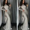 Robe de soirée en argent longue étincelle 2022 nouveau col haut femmes bretelles élégantes paillettes sirène Maxi robe de soirée de bal robe abendkleider284h