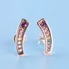 Womens Authentic 925 Sterling Silver Color CZ Diamond Earring Original Gift box for Pandora Rainbow Stud Earring Free shipping