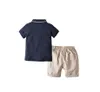 2022 Yaz Erkek Giyim Setleri Çocuk Polo T-shirt + Şort 2 adet Set Çocuklar Rahat Takım Elbise Erkek Bebek Kıyafetleri 80-90-100-110-120 cm
