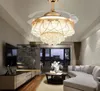 Modern Alloy Crystal LED Ceiling Fan Light Invisible LED Light Electric Fan Chandelier Retractable Belt Folding pendant lamp For Bedroom MYY