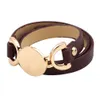 2019 Braccialetti rotondi in lega d'oro alla moda Braccialetti regolabili in 6 colori Bracciale largo in pelle Charm Bracciale unisex per donna