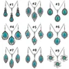 Böhmen-Schmuck-Sets, Herz-Türkis-Anhänger, Ohrringe, Halskette, Designer, versilbert, Strass, Blumen, Elefant, Eule, Kreuz, modischer Ohrring, Partykleid passend