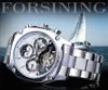 Forsining Men039s Mechanical Watch Square Tourbillon Moonphase Datum männlich automatisch Sport aus Edelstahl Armbandwatch Reloj HomB8594868