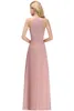 Verklig bilddesigner Blush Pink Bridesmaid Dresses Sexig grimma spetschiffong golvlängd Maid of Honor Gown CPS10725793550