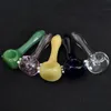 Wholesale Glass Spoon Pipes Smoking Pipe Heady Colors Hand Made Pipes Mini Dab Oil Burner Glass Pipe SW72-73