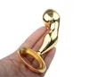 Plug anal attrayant en acier inoxydable en métal de type tenu à la main avec des perles de butin d'anus de prise de main produit adulte de BDSM jouet sexuel or Sil8764133