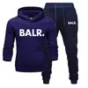 BALR 브랜드 의류 후드 + 바지 새 2019 두 조각 세트 패션 후드 스웨터 스포츠 남성 운동복 까마귀 가을을 설정합니다