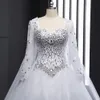 Abiti da sposa in pizzo con corsetto quadrato sul retro Abiti da sposa 2019 Abiti da sposa principessa con paillettes con strass in rilievo Abiti da sposa