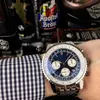 2019 New Quartz OS Movement 1884 Navitimer Chronograph Watch Men Sapphire Crystal Black Dial Band Band Dial Dial Male Montre4689605